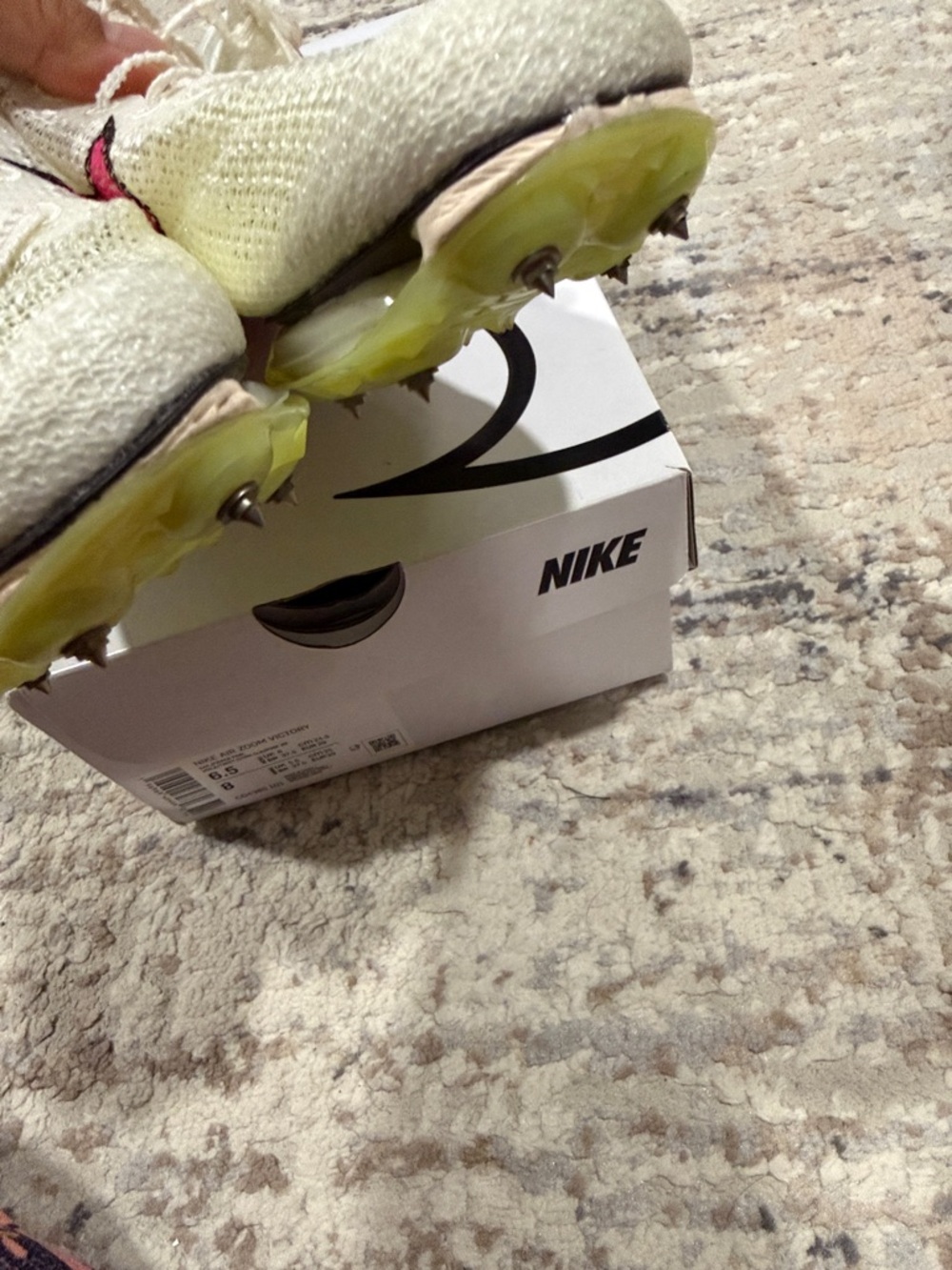 Nike track Shoes - Neon Yellow with Pink Swoosh - Picture 6 of 8